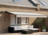 Manual Awning Frame with LEDs Light Grey and White 3.5 x 2 m 3425727