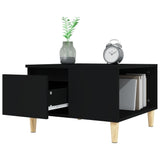 ZNTS Coffee Table Black 55x55x36.5 cm Engineered Wood 821077