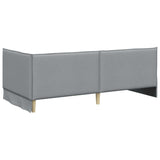 Corner Bed Frame with Headboard Light grey 100 x 200 cm Fabric 42016471