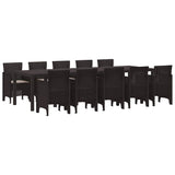 Garden Dining Set 11 pcs Brown and Taupe Poly rattan 3378758