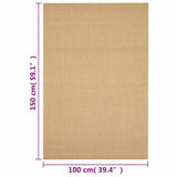 Rug Natural Sisal 100x150 cm 136311