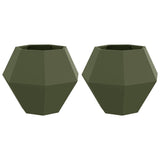 Planter 2 pcs Olive Green 75 x 75 x 60 cm Steel 884045