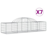Arched Gabion Baskets 7 pcs 200x50x40/60 cm Galvanised Iron 3146262