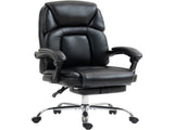Faux Leather Reclining Office Chair, with Footrest - Black T3398P424991