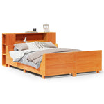 ZNTS Bed Frame without Mattress Wax Brown 160x200 cm Solid Wood Pine 3323763