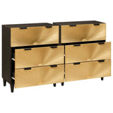Sideboard Set 2 pcs Black and Brass 120 x 33 x 75 cm 3310022