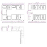 14 Piece Kitchen Cabinet Set "Porto" Black Engineered Wood 3314992