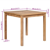 Garden Table 80x80x77 cm Solid Teak Wood 44996