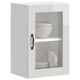 Kitchen Wall Cabinet with Glass Door Porto High Gloss White 854009