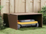 Robot Mower Garage Brown 86x90x52/57 cm Poly Rattan 365405