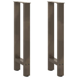 Console Table Legs Natural Steel 2 pcs 38x cm Steel 4013299