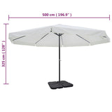 Aluminium Garden Parasol with Portable Base White 271716