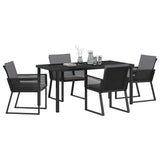 Garden Dining Set 5 pcs Black Powder-Coated Steel 3379320