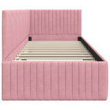 Corner Bed Frame with Headboard Pink 80 x 200 cm Velvet 42016249