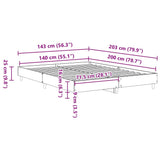 Bed Frame Concrete Grey Engineered Wood, Solid Eucalyptus Wood 3328720