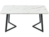117x68cm Dining,, Metal Frame Rectangular Dining Modern Marble Pattern Kitchen WF322119AAS