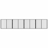Dog Gate 4 pcs Black 100 x 80 cm Galvanised Steel 891993