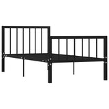 284569 Bed Frame without Mattress Black Metal 100x200 cm
