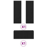 TV Cabinet Set Wall-mounted 3 pcs Black oak Medium MDF 3393292