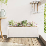 Garden Planter White 90x31x31 cm Solid Wood Pine 837451