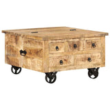 Coffee Table Rough Mango Wood 70x70x40 cm 243979