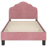 Children's Bed Frame with Headboard Pink 80 x 160 cm Velvet 42010939