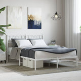 Metal Bed Frame without Mattress with Headboard White 120x190cm 355509