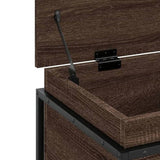 Storage Box with Lid Brown Oak 80x40x51.5 cm Engineered Wood 848803