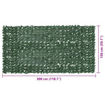 Balcony Screen with Dark Green Leaves 300x150 cm 315491