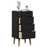 Chest of Drawers MOLDE Black 40 x 35 x 82 cm Solid Pine Wood 42020935