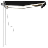Manual Retractable Awning with LED 3x2.5 m Anthracite 3069904