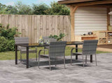 Garden Dining Set 5 pcs Grey Powder-Coated Steel 3379414