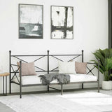 Day Bed without Mattress Black 90x200 cm Steel 4104668