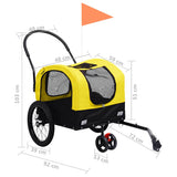 2-in-1 Pet Bike Trailer & Jogging Stroller Yellow and Black 92439