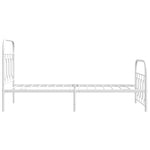 Metal Bed Frame without Mattress with Footboard White 90x190cm 377176