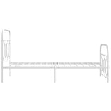Metal Bed Frame without Mattress with Footboard White 90x190cm 377176