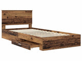 Bed Frame with Headboard Old Wood 90 x 190 cm Engineered Wood 3411366