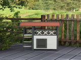 Cat House Outdoor w/ Balcony Stairs Roof, 77 x 50 x 73 cm, White T3398P347598