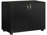 Two-Tier Locking Office Storage Cabinet - Black T3398P330506