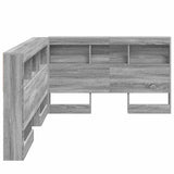 Storage Headboard with Shelf Grey Sonoma 120 cm Engineered Wood 3335482