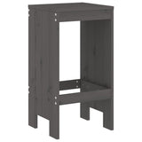 5 Piece Garden Bar Set Grey Solid Wood Pine 3157741