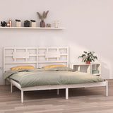 Bed Frame without Mattress White 200x200 cm Solid Wood 3105686