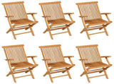 Garden Dining Set Warm Teak Solid Teak Wood Medium Foldable 3059604