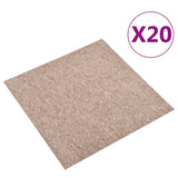Carpet Floor Tiles 20 pcs 5 m 50x50 cm Beige 147318