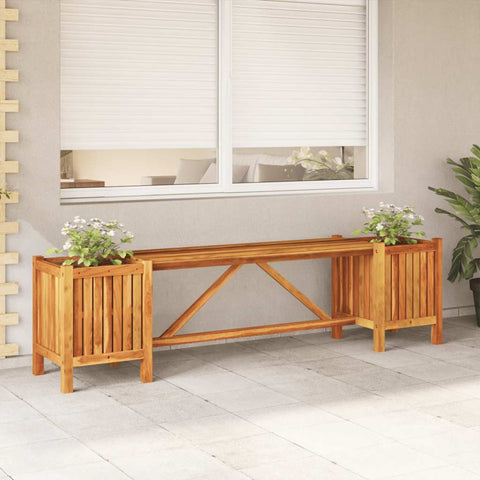 Garden Bench with 2 Planters 150x30x40 cm Solid Acacia Wood 46344