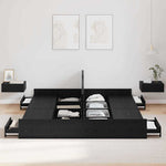 Storage Bed Frame Black oak 200 x 200 cm Engineered wood 3335262