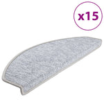 Carpet Stair Treads 15 pcs Light Grey 65x24x4 cm 133887