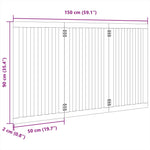 Dog Gate Foldable 3 Panels White 150 cm Poplar Wood 352246