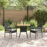 Garden Dining Set 3 pcs Black Poly rattan 3334935
