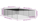 Dog House with Run Anthracite 197x396x110 cm Galvanised Steel 3214225
